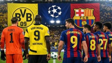 Aufstellungen: Teilnehmer: Borussia Dortmund Gegen FC Barcelona